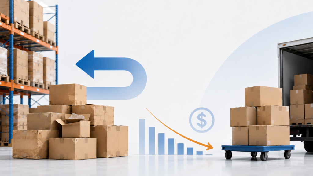 Warehouse logistics and returns concept